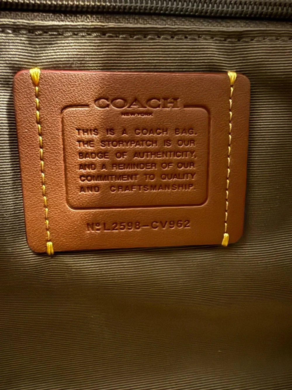 Coach Satchel Top Handle Bag Dark Stone Pebbled Leather Tag Detachable Strap - Picture 6 of 7